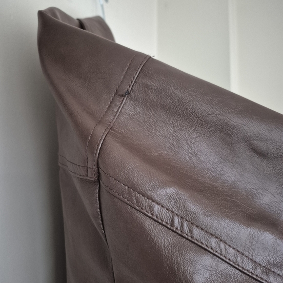 Anthropologie Pilcro Weston Faux Leather Boyfriend Jacket Brown - Picture 12 of 13